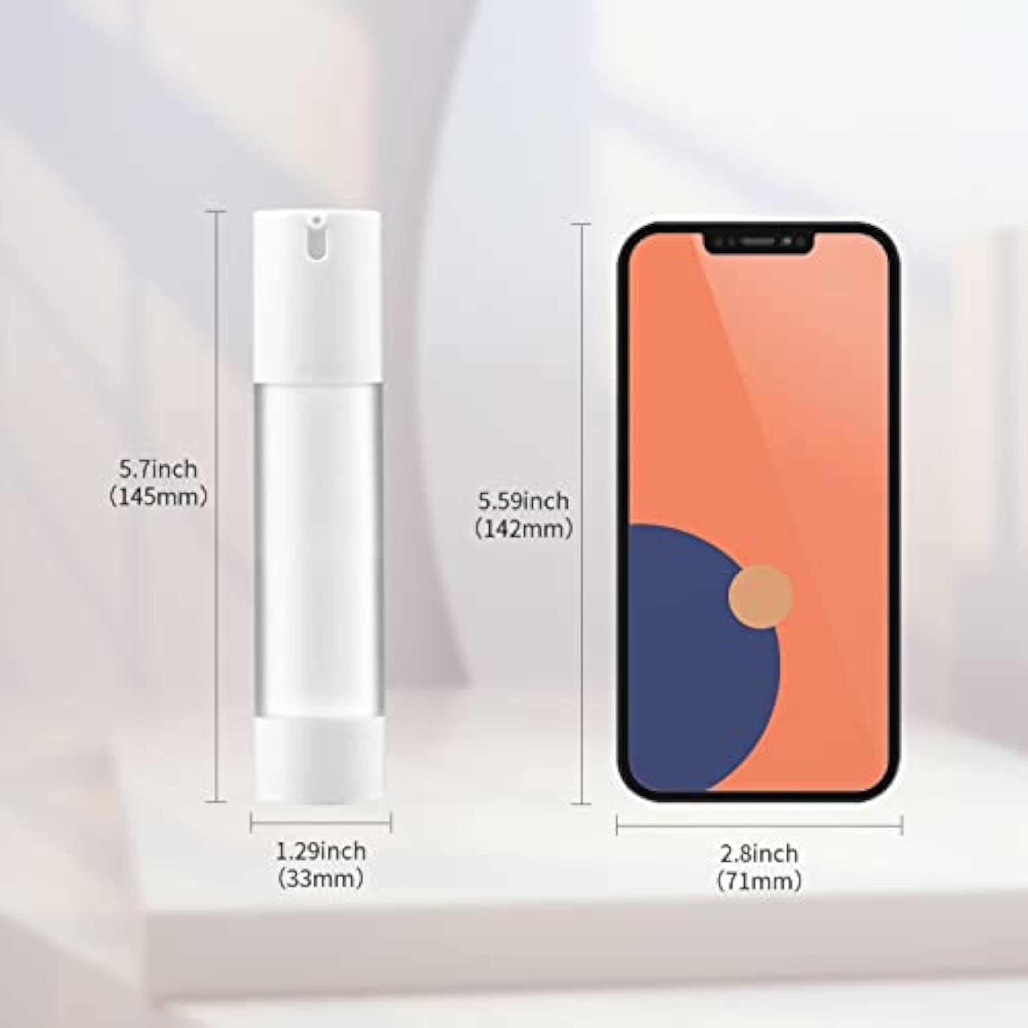 1.7 Oz Empty Refillable Airless Pump Bottle