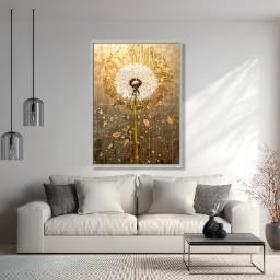 Tableau sur toile fleur dorée pour réchauffer une décoration murale trop blanche