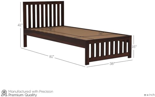 Image of AADITYA WOODS Solid Sheesham Wood Single Bed Cot Without Storage | Single Size Bed for Bedroom | Multipurpose Use Bed- Walnut9