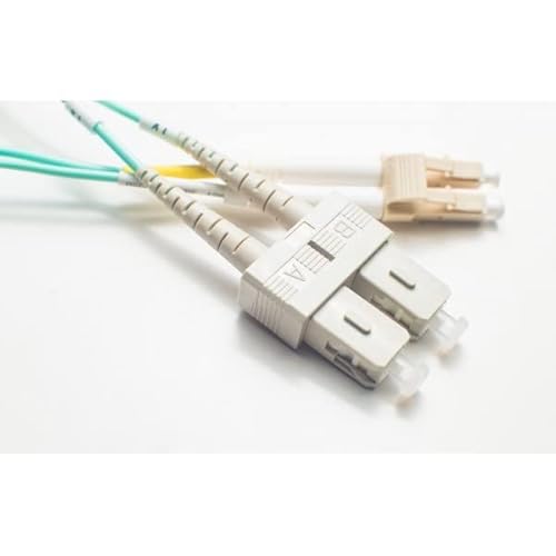 Fibercablesdirect - 3M Om3 Lc Sc Fiber Patch Cable | 10Gb Duplex 50/125 Lc To Sc Multimode Jumper 3 Meter (9.84Ft) | Length Options: 0.5M-300M | 1G 10G 40G Dplx Mmf 10Gbase Sfp+ Aqua Lommf Ofnr Lc-Sc #TOP1