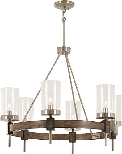 New Arrivals Minka Lavery Chandelier Pendant Lighting 4636-106 Bridlewood Dining Room Fixture, 6-Light 360 Watts, Stone Grey