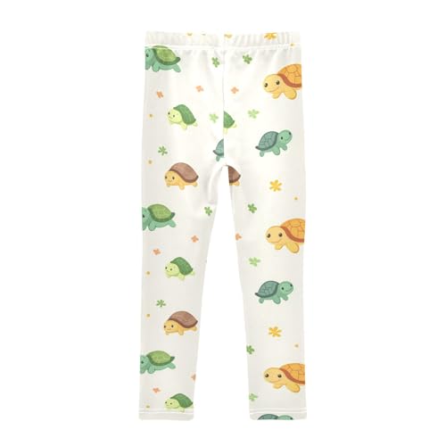 Girls Leggings Cute Turtles Flowers Soft Toddler Leggings for Girls Kids Pants Size 4T-10T2