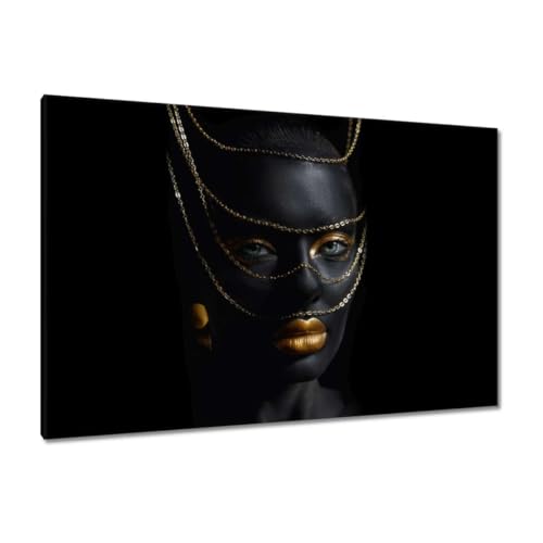 Décoration murale de prestige 120x80cm tableau The Lady Golden Look toile