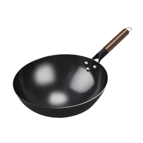 Wok sin recubrimiento con mango de madera 40 cm miniatura 6