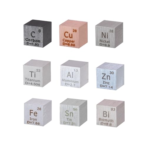 Image of 9pcs Element Cube Set 0.39 inch Density Metal Cube Set Ideal Gift