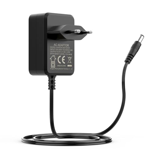 shefor Caricabatterie 6V 1A Compatibile con Auto Elettriche per Bambini, Alimentatore 6V 1000mA per Veicoli Giocattolo Elettrici Quad Trattore Moto SUV ATV Macchina Giocattolo (5,5 x 2,1 mm)