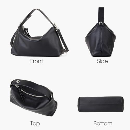 Premium Full-Grained Leather Crossbody Bags for Women, Slouchy Shoulder Bag with Adjustable Strap and Tote Handbag3