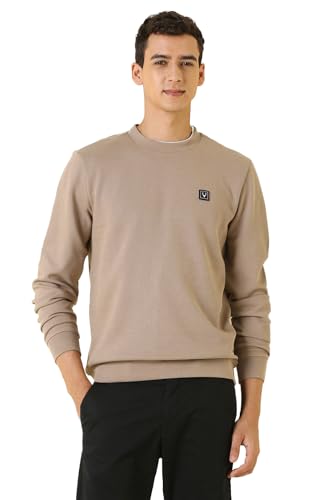 Image of Allen Solly Men's Cotton Blend Crew Neck Solid Casual Sweatshirt