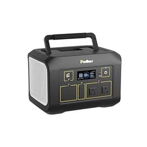 Portable Power Station 600W,538Wh Solar Powered Generator with LiFePO4 Battery,Peak 1200W,USB PD 100W Power Supply input/output,Solar Power Bank with 2 AC Outlets