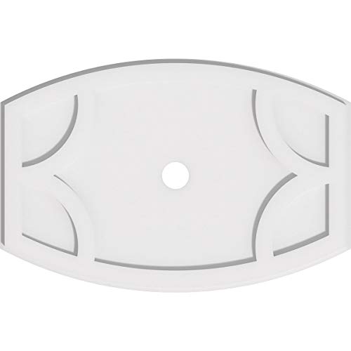 Image of Ekena Millwork CMP26X17KY-02000 Kailey Architectural Grade PVC Contemporary Urethane Ceiling Medallions 26 inchW x 17 3 /8 inchH x 2 inchID x 14 inchC x 1 inchP