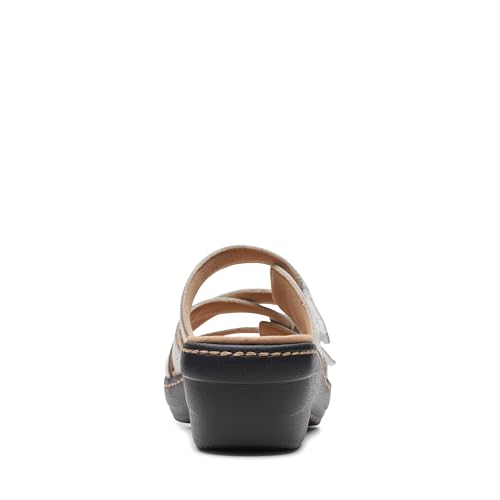 Clarks Collection Women's Merliah Karli Wedge Sandal, White Leather, 8 Medium US - image 9