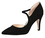 Schuhweite: G (Normal) CAPRICE 24402-22 Damen Riemchenpumps,Absatzschuhe,Abend,feiner Halteriemen,elegant,(4) Black Suede,37 EU / 4 UK