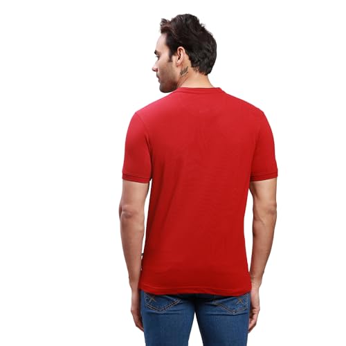 Image of Parx Men's Cotton Polyester Blend Solid Pattern Regular Fit Henley Collar Henley Neck Half Sleeve Casual T-Shirt