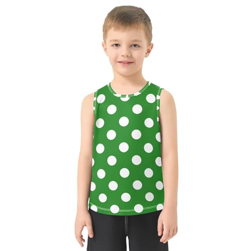 J JOYSAY Polka Dot Red Boys Tank Top Sleeveless Muscle Shirts Quick Dry Active Sport Workout Kids T-Shirts 3-15T2