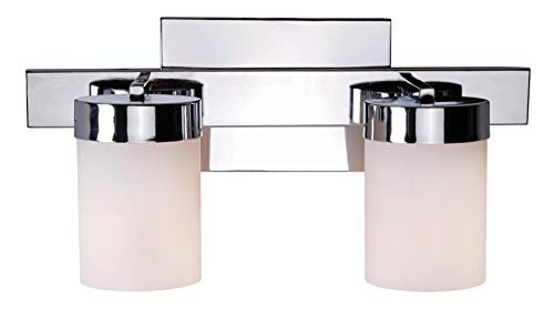 Kenroy Home 93222CH Eastlake 2-Light Bathroom Vanity Light Fixture, 6 x 17 x 9 Inch, Chrome Finish