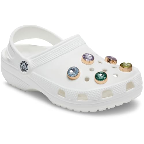 Image of Crocs Unisex's Jibbitz Bling Multi Pack, Shoe Charms, Gold and Gem, 5 Pack