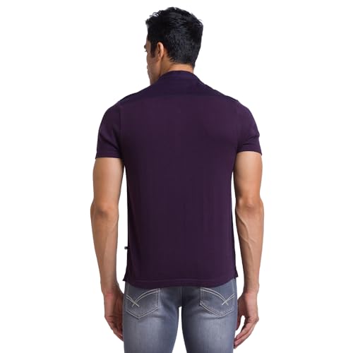 Image of Parx Men's Pure Linen Solid Pattern Regular Fit Henley Neck Half Sleeve Casual T-Shirt