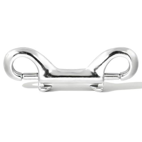 equlup Diving Clip, 90mm / 3.5in Quick Release Snap Shackle 316 Stainless Steel Scuba Buckle Double Ended Snap Marine Grade Chain Clip Key Holder for Dog Leash Feed Bucket (90mm)