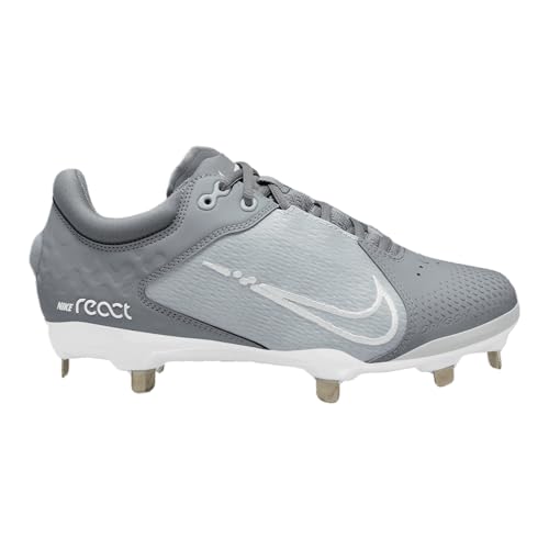 Image of Nike Hyperdiamond 4 Elite - Women's (CZ5917-012, Wolf Grey /White /Cool Grey) Size 7.5