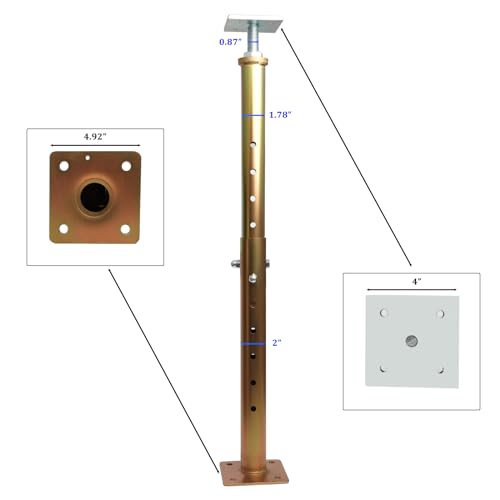 Opermaxer TL187DD 4 Pcs Basement Floor Jack 19"- 36"(1'7"-3’), Adjustable Floor Joist Jack House Jack Post thumb #5