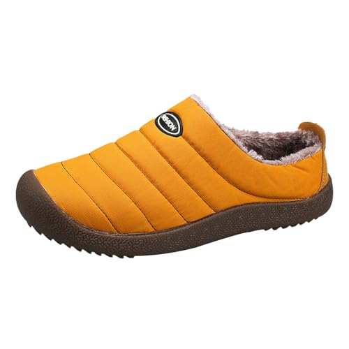 SRTUMEY 2024 - Pantuflas de algodón para hombre, ligeras y cálidas, pantuflas de algodón de animales de Navidad, pantuflas de gamuza con memoria, Orange, 50 EU