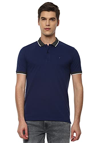 Van Heusen Men’S Solid Regular Fit Polo (Vskpurgp729834S_Navy S)