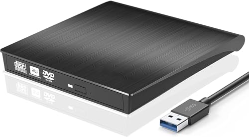 Unidad Externa Lectora y Grabadora de CD/DVD USB 3.0 Negra