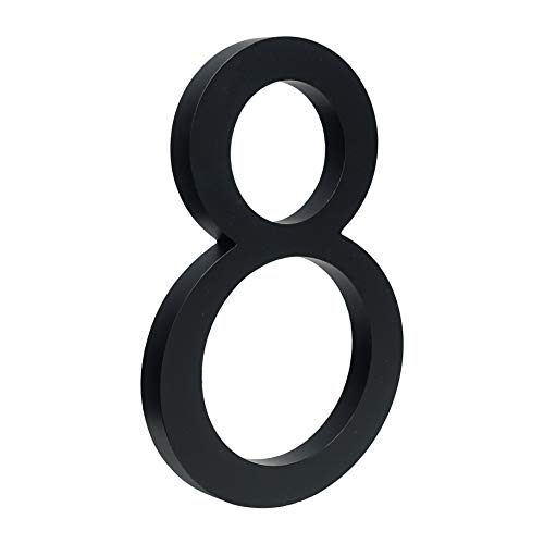 Letra y número metálico flotante de 15 cm con tipografía arquitectónica