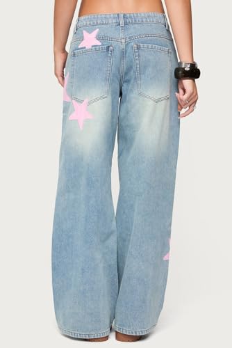 Mxiqqpltky Butterfly Print Jeans for Women Vintage Graphic High Waist Boyfriend Denim Pants Casual Baggy Jeans Y2K Streetwear3
