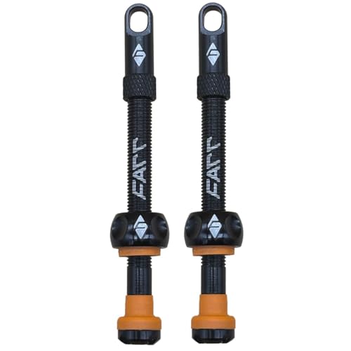 Ridefarr Supa-Flow 60mm Black Tubeless Valve Stems Pair | Lightweight 6061 Alloy Presta Valve with Removable Core & Oversized Locknut for Mountain & Road Bikes, Compatible with Tire Inserts
