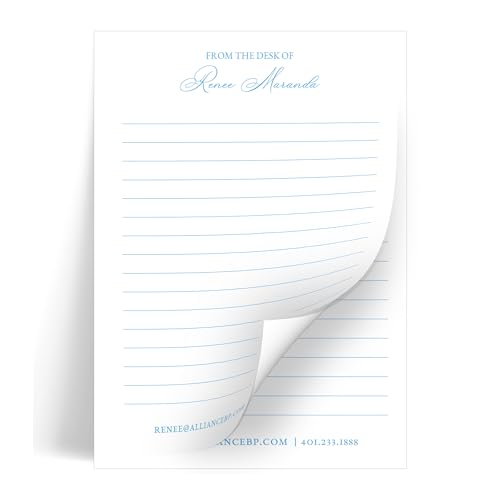 Personalized Notepad Set, Custom Stationery with Name or Text, Multiple Sizes, 21 Color Options, Optional Matching Notecards and Envelopes with Return Address Printing, Made in USA by Small Business