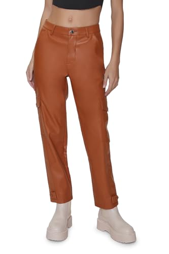 Forever 21 Womens Faux Leather Cargo Ankle Pants2