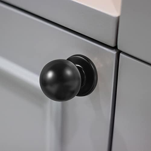 KHTUMEWARE-88222 Round Knob, Matte Black, 1 in (25 mm), 10-Pack in Matte Black — KHTUMEWARE