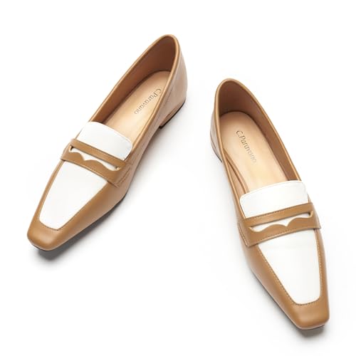 Image of C.Paravano Loafer Women Penny Loafers Flat Shoes for Women Slip On Shoes Crocodile-Embossed