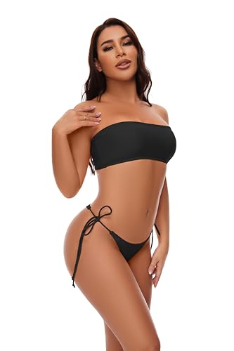 Kepblom Women's Thong Bikini Bottoms: String Tie Side Bathing Suit Bottoms3