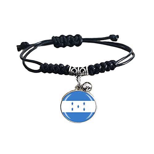 Wedare Souvenir Honduras Flag Braided Bracelet Adjustable Nylon Chain Crystal Wristband Souvenir,Fashion Handmade Bracelet For Man & Woman Special Day's Gift