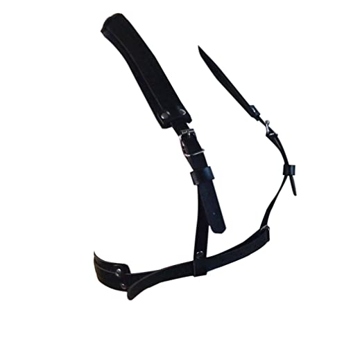 Image of Men's Black Leather Body Chain Chest Harness Belt Shoulder Straps Adjustable Buckle Straps Costume Party Carnival