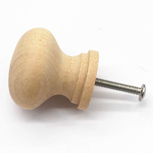 Weichuan 16Pcs Round Unfinished Wood Cabinet Furniture Drawer Knobs Pulls Handles (Diameter: 3.7Cm Height: 3.7Cm) #TOP2