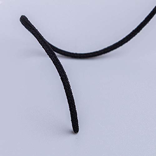 Elastic Cord for Masks, 1/8 inch Black Elastic Bands for Knit Sewing Crafts DIY Ear Band Loop, 10 Yard - Thumbnail 2