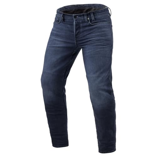 REV'IT! Men's Micah Tapered-Fit Motorcycle Jeans (Dark Blue Used - 30Wx34L)