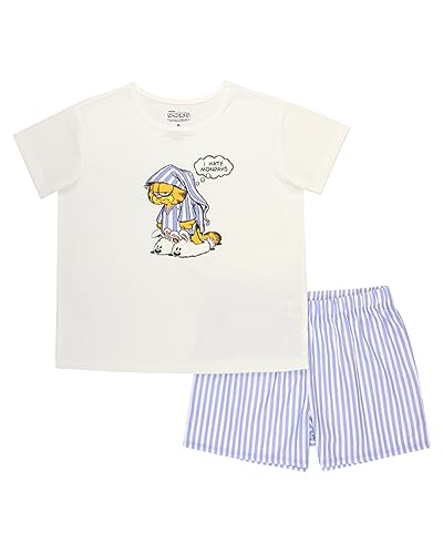 Garfield Big Girls' 2-Piece Loose-fit Recycled Polyester Pajama Set, Soft & Cute for Kids