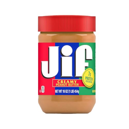 Jif Creamy Peanut Butter 454g Gluten Free 0g Trans Fat No Artificial Preservatives جيف زبدة الفول السوداني الكريمية