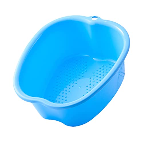 Baño de Hidromasaje para Pies, Cubo para remojar pies, bañera de pies de plástico para Pedicura Desintoxicación y Masaje (Azul) Cover