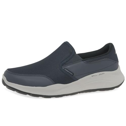 Skechers Equalizer 5.0 - Persistable Hommes Baskets, Navy Mesh Duraleather Trim, 45 EU