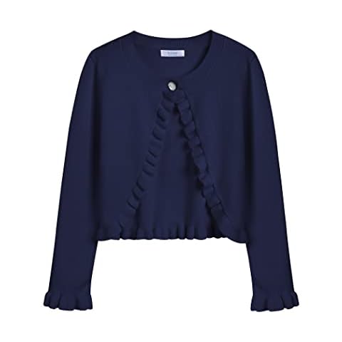 Arshiner Girls Ruffle Bolero Cardigan Navy Blue Cover
