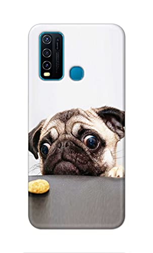 Image of PRINTFIDAA� Printed Hard Back Cover Case for Vivo Y30 Back Cover (Pug Dog) -2808