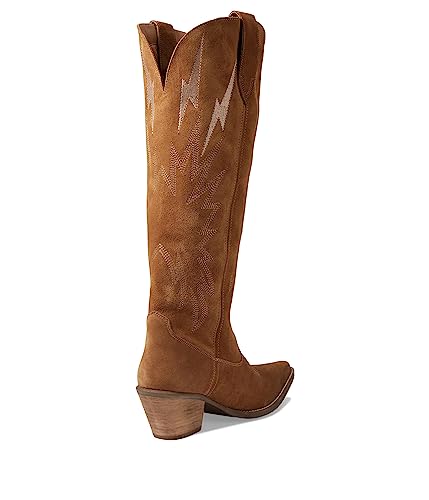 Image of Dingo Womens Thunder Road Embroidered Snip Toe Casual Boots Knee High Mid Heel 2-3 inch