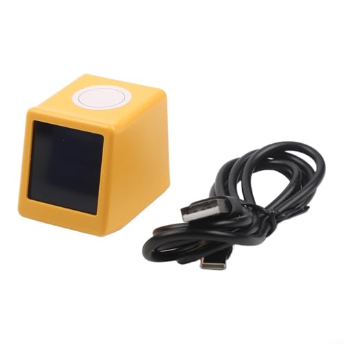 GeekMagic NerdMiner Ticker, visualización del mercado de valores y reloj meteorológico, monitor de tipo de cambio de moneda en tiempo real, gadget compacto de escritorio con (Amarillo)