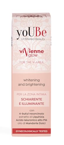 yoUBe viVienne Glow Crema Schiarente e Sbiancante Intima 30ml – Trattamento Illuminante Zona V per Tono Uniforme e Pelle Radiosa – Uso Quotidiano, Ginecologicamente Testato