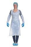 PENTAGON SAFETY EQUIPMENT Disposable Heavy Weight Poly Apron 46 inches x 28 inches - 2 Mil - Pack of